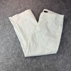 J Crew 89479 Women's City‎ Fit Cropped Pants Size 10 Solid White Office Work